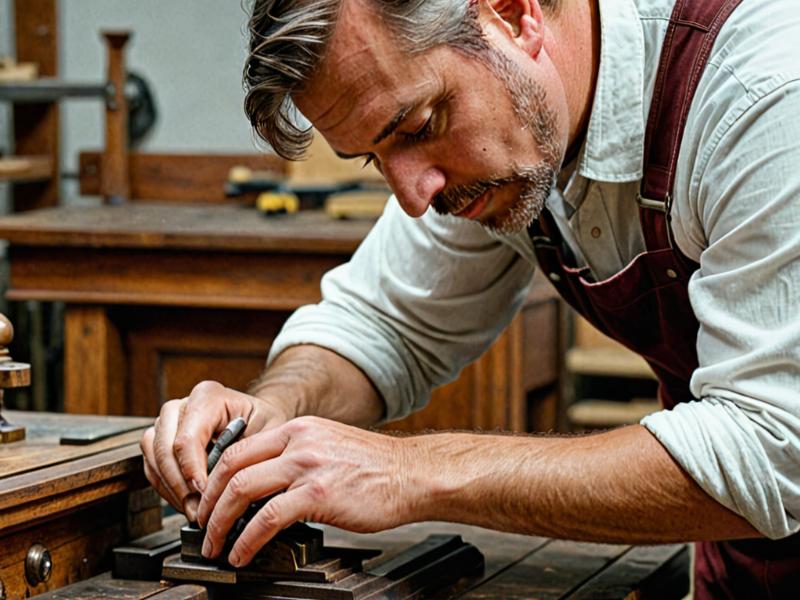 Craftsman working on antique restoration