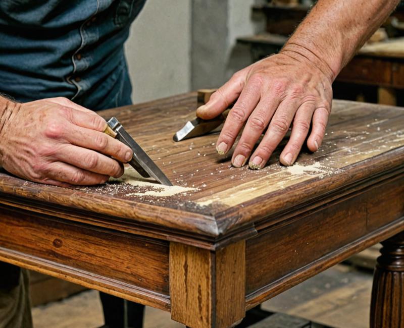 Furniture restoration in progress