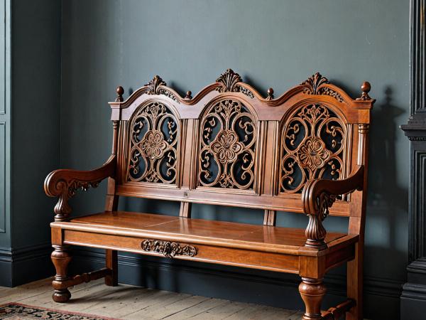 Restored wooden bench